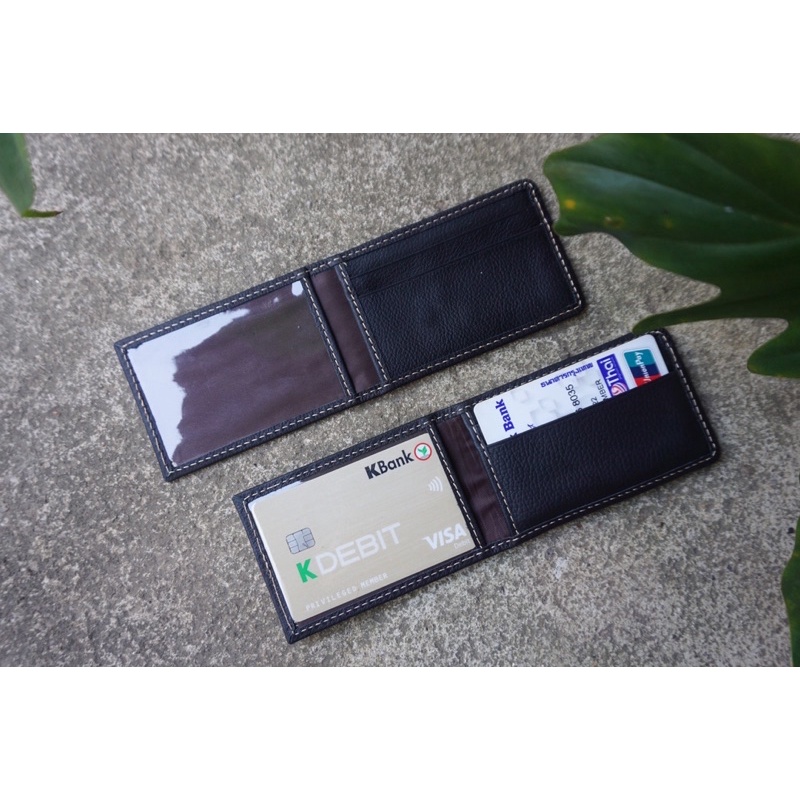 ลิ้นกระเป๋าสตางค์ / ช่องใส่บัตรเสริม หนังวัวแท้