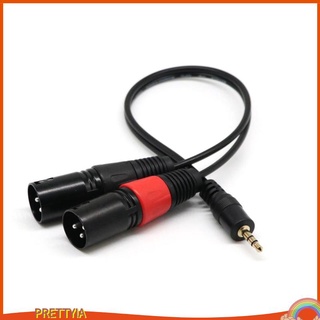 3.5mm 1/8" Stereo Male Plug TRS Audio Ja to Dual XLR 3 Pin Male Y Cable