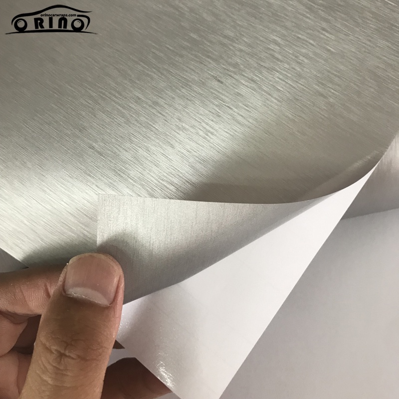 50cmx300cm Silver Brushed Aluminum Vinyl Wrap With Air Release Bubble ...