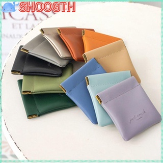 SHOOGII Fashion PU Leather Earphone Storage Bag Mini Coin Pocket Key Organizer Women Credit Card Holder