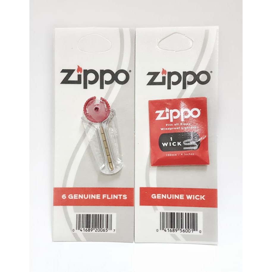 ถ่านไฟแช็ค Zippo Flints +ไส้ไฟแช็ค Zippo Wick ของแท้ Made in USA