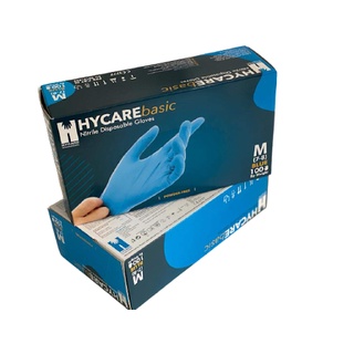 HYCARE NITRILE GROVE ถุงมือยางไนไตร ชนิดไม่มีแป้ง สีฟ้า (100ชิ้น/กล่อง)