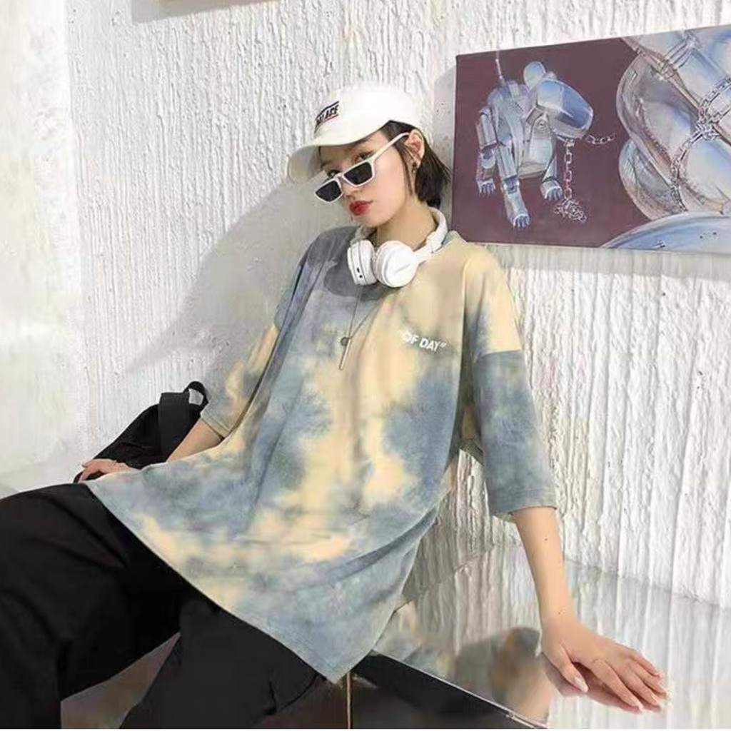 LHSunshine 🌞 เสื้อยืดโอเวอร์ไซต์ สีมัดย้อม  ปังทุกลุทุคแนว แมทช์ทุกไสตล์ - รูปที่ 3