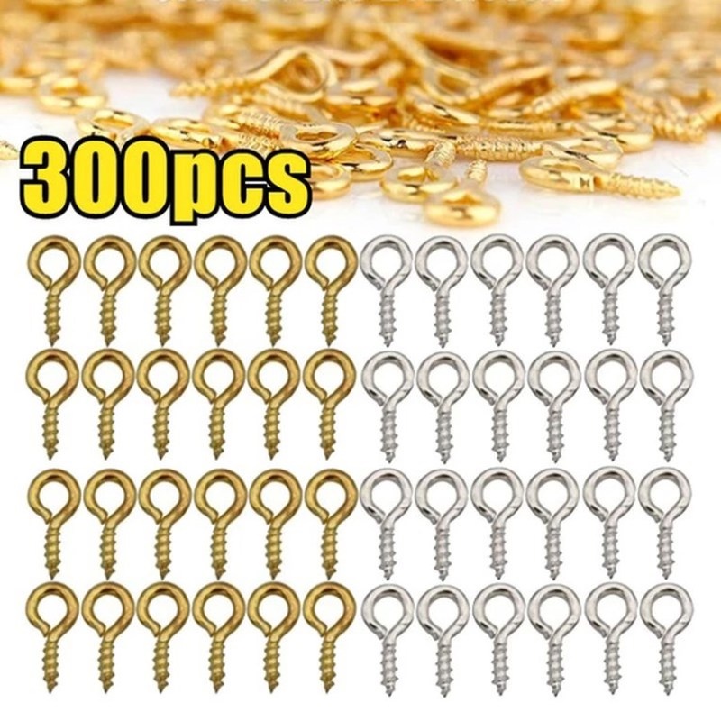 ตะขอเหล็ก ขนาดเล็ก 8 10 มม. สําหรับทําเครื่องประดับ ต่างหู DIY 300 ชิ้น