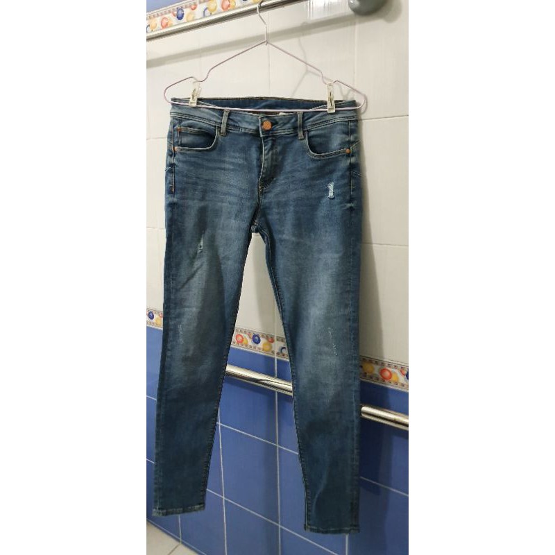 กางเกงยีนส์ Push Up Low Jeggings - Denim blue