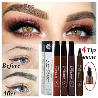 คิ้ว 4 Head Fork Tip Eyebrow Tattoo Pen Liquid Brow Enhancer Dye Tint Pencil