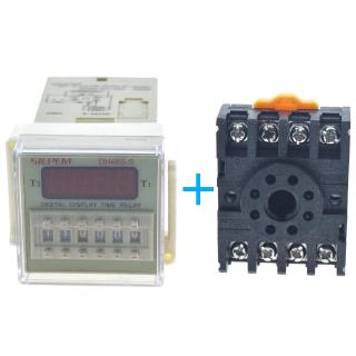 1Pcs DH48S-S DH48S-1Z DH48S-2Z Programmable Double Time Delay Relay Socket Base Voltage  380V 220V 24V 12V