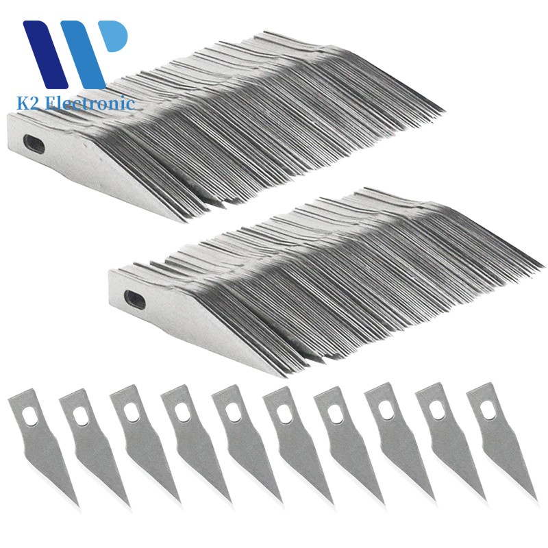 200 ชิ้นเปลี่ยนงานอดิเรกใบมีดอะไหล่เหล็กหัตถกรรมมีดใบมีด K2P
