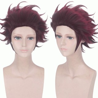 wc40 วิกทันจิโร่ วิกผมคามาโดะ ทันจิโร่ ดาบพิฆาตอสูร Kamado Tanjiro Kimetsu no Yaiba or Demon Slayer Cosplay wig วิกผมแฟน