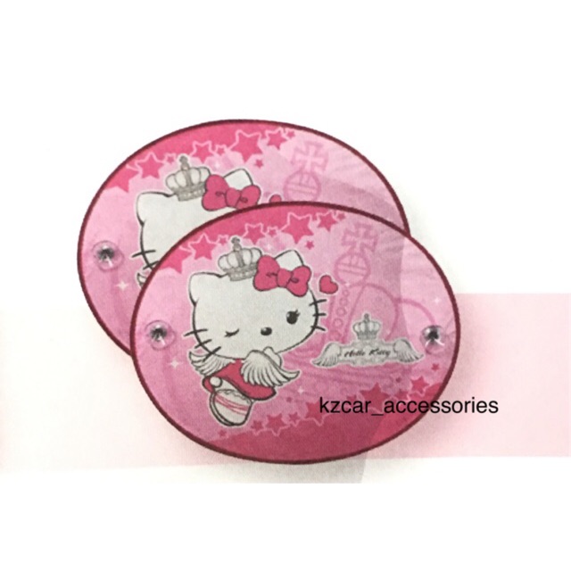 (1 คู่) ม่านบังแดดข้างรถ คิตตี้นางฟ้า Kitty ลิขสิทธิ์แท้