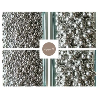 น้ำตาลตกแต่งเค้ก กินได้ 4,8 mm สีเงิน 30g/50g