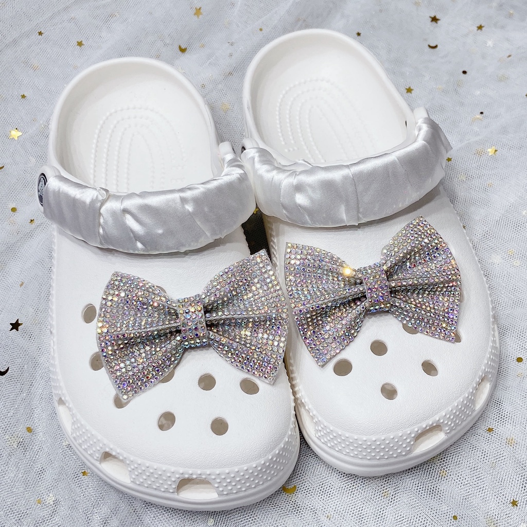 【🌈Ooyoudo】ริบบิ้นริบบิ้นผ้าไหม ลายดอกไม้ เครื่องประดับแฟชั่น สําหรับ DIY【แตะผู้หญิง jibitz อุปกรณ์เสริม】