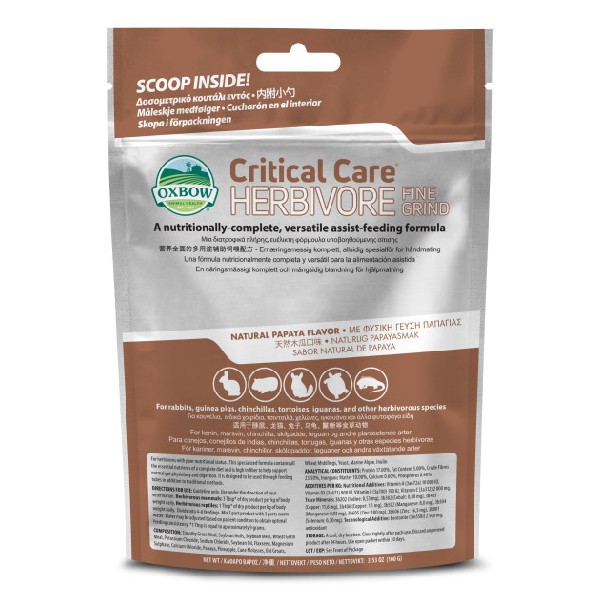 OXBOW Critical Care Herbivore - Fine Grind 100 G. คริติคอล แคร์ แบบผงละเอียด 100 กรัม