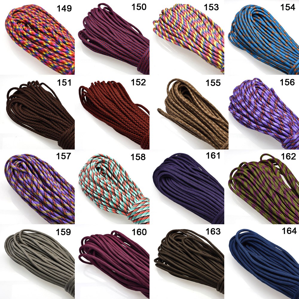1pcs 550 Paracord Parachute Cord Lanyard Mil Spec Type III 7 Strand Core 100 FT 108 สีสําหรับสร้อยข้