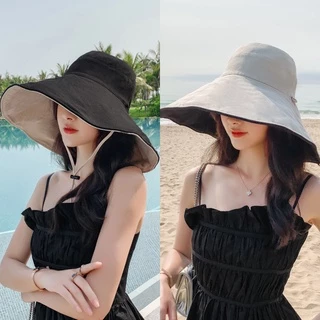 หมวกปีกกว้าง หมวก​บั​กเก็ต​ 2​ ด้าน มีเชือกรัดใต้คาง bucket Ins บักเก็ต เปล่าหลายสี แฟชั่นผู้หญิง