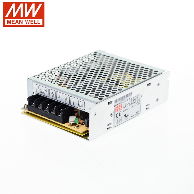 Mean WELL RS-75-48 76.8W 48V Switching Power Supply 110V220V AC ถึง 48V DC 1.6A Power Unit 5G Vibera