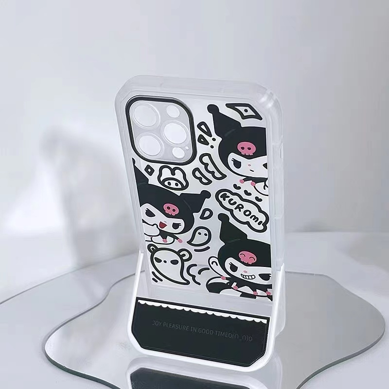 เคสโทรศัพท์มือถือ ซิลิโคนนิ่ม ใส กันกระแทก พร้อมที่ตั้งวาง สําหรับ IPhone 11 12 13 Pro Max XS X XR 7 8 6 6S Plus SE 2020