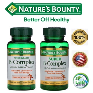 Natures Bounty, B-Complex, Time Released and Super B-Complex with Folic Acid Plus Vitamin C