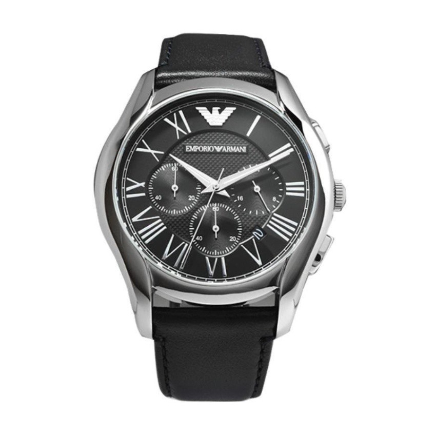 Emporio Armani นาฬิกาผู้ชายGents New Valente Leather Strap WatchAR1700 - Black