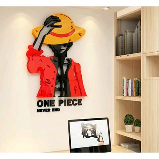 สติกเกอร์อะคริลิก3D ติดผนังรูปการ์ตูนวันพีชOne piece อะคริลิคติดผนัง ของตกแต่งผนังDIY อะคริลิคลายการ์ตูน ตกแต่งผนัง