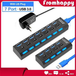 4/7 Port Use Power Adapter Hub USB 3.0 2.0 Splitter USB 3 Hub Use Power Adapter Hub Expander PC Computer Accessories