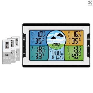 [toolhelper] นาฬิกาดิจิทัล อเนกประสงค์ RF 4 ช่อง อุณหภูมิ และความชื้น พร้อมสัญญาณเตือน