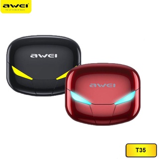 Awei T35 TWS หูฟังเล่นเกมสเตอริโอไร้สาย บลูทูธ 5.0 AAC Alien