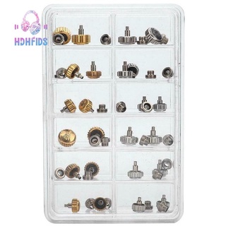 40PCS Watch Crowns Watch Waterproof Replacement Assorted Repair Tools with Box