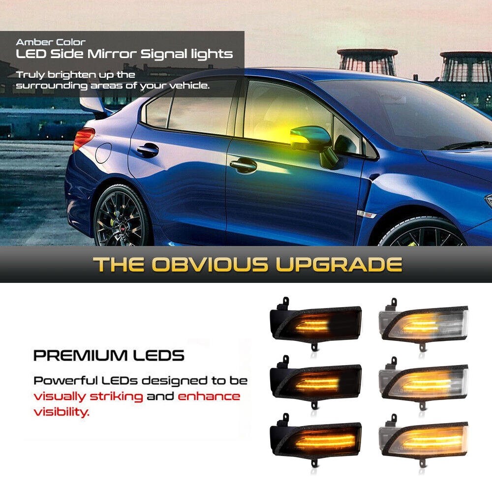 2Pc LED Dynamic Side Mirror Light Dynamic Turn Signal Position Lamp For