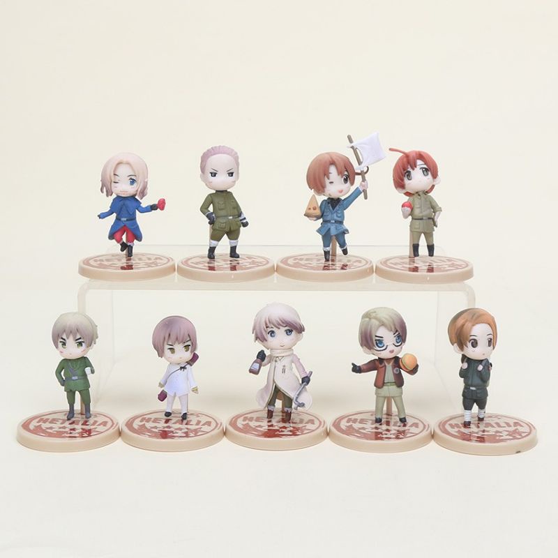 โมเดล โมเดลนารูโตะ มีทั้งหมด 9ตัว  Anime Axis Powers hetalia figures Russia Italy United States Unit