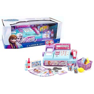 KiDsShOp. GIRL FROZEN CASHIER แคชเชียร์โฟเซ่น ของเล่นบทบาทสมมุติ เครื่องคิดเงินมีเสียงมีไฟ