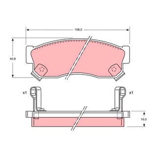 ผ้าดิสเบรคหน้า NISSAN SUNNY B11 1982- B12 1986- GDB732 TRW