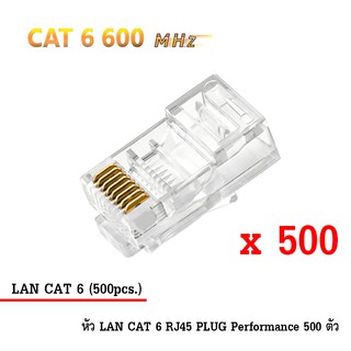 หัว LAN CAT 6 RJ45 PLUG High Performance (ตัวผู้ 500 ตัว)