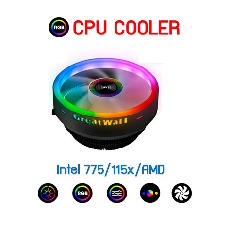 RGB001CPU COOLER Intel 775/115x/ AMD 775/939/940/AM2/AM2+/AM3/FM1/FM  90watt