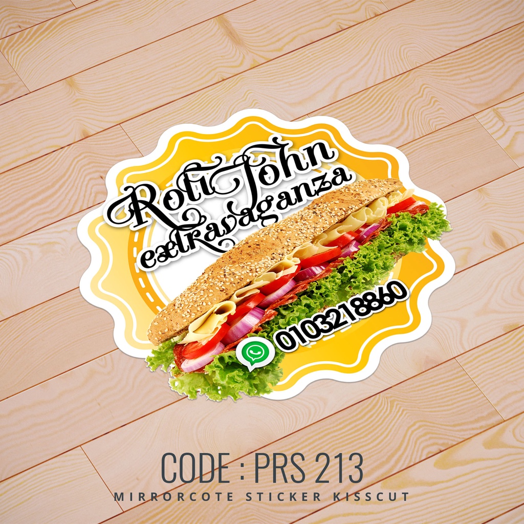 สติ๊กเกอร์/STIKER BURGER, BURGER BAKAR, ROTI JOHN, WRAP, OBLONG