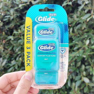 ไหมขัดฟัน ออรัลบี ไกลด์ คอมฟอร์ท พลัส แพ็ค 3 ชิ้น Glide Pro-Health Comfort Plus Floss Mint 40m Value 3 pack (Oral-B®)