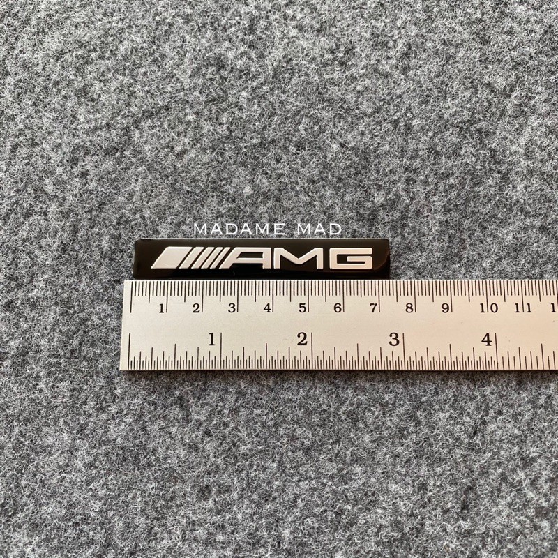 โลโก้ AMG สีดำ ชิ้นงานอลูมิเนียมบาง ขนาด 7.3x1.2cm - รูปที่ 4