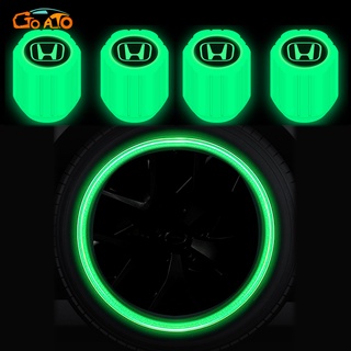 GTIOATO 4 ชิ้น ฝาครอบวาล์วยางรถยนต์ เรืองแสง ฝาครอบวาล์วยางล…
