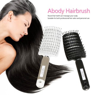 T&amp;T Abody Nylon Detangle Hairbrush ผู้หญิงผมนวดหนังศีรษะหวีผมพาย Bru