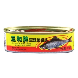ปลากระป๋องเต้าซี่ 1กระป๋อง พร้อมทาน（三和牌豆豉鲮鱼、鱼罐头）ขนาด 184g ปลากระป๋อง ปลากระป๋องจีน เนื้อปลาแน่นๆหอมเมล็ดเต้าซี่ กระป๋อง