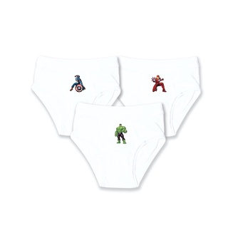 กางเกงในเด็กผู้ชาย Carsonkids เอวผ้า ลาย Avenger เนื้อผ้าCotton supersoft แพ็ค 3 ตัว (KBBRHE16007WH)