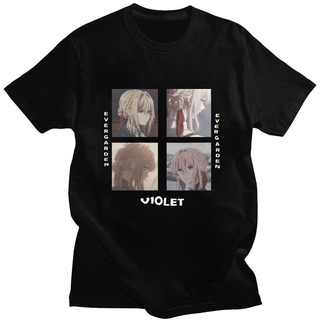 [100% Cotton] เสื้อยืดแขนสั้นลําลอง พิมพ์ลายการ์ตูนอนิเมะ Violet Evergarden ทรงหลวม สไตล์ฮาราจูกุ แฟชั่นฤดูร้อน สําหรับผ