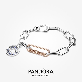 Pandora สร้อยข้อมือเงิน ME Believe Starter ของขวัญวันเกิด คริสต์มาส t925