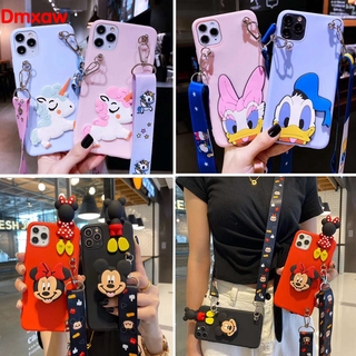 Soft phone case for Samsung Galaxy S10 Lite 2020 A91 M80s Note 10 Lite A81 M60s A71 A51 4G Note 10 Plus Cartoon cute Disney Mickey Minnie Daisy Donald Unicorn lanyard phone case