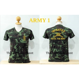 เสื้อรองในทหาร เสื้อคอวี ผ้านาโน ARMY 1