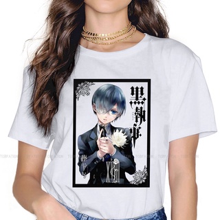 ถูกสุดๆเสื้อยืดแขนสั้น ผ้าฝ้าย พิมพ์ลายกราฟฟิค Black Butler Aesthetic สไตล์วินเทจ โอเวอร์ไซซ์ สําหรับเด็กผู้ชาย และผู้หญ