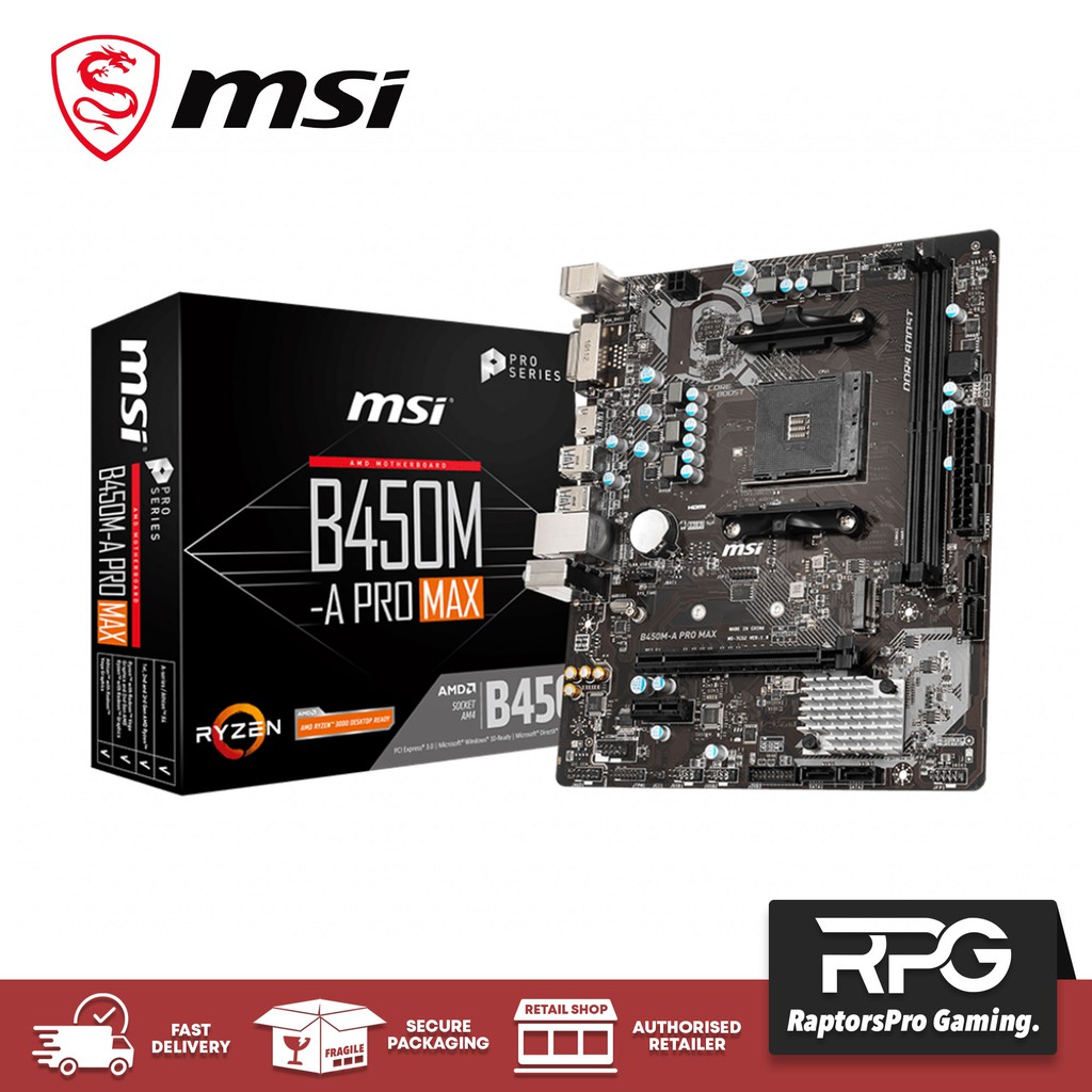 เมนบอร์ด MSI B450M A PRO MAX AM4