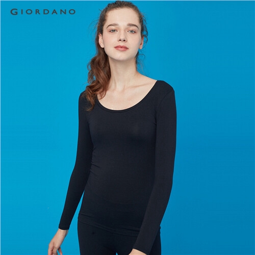 GIORDANO WOMEN G-Warmer crewneck solid undershirt 05519601