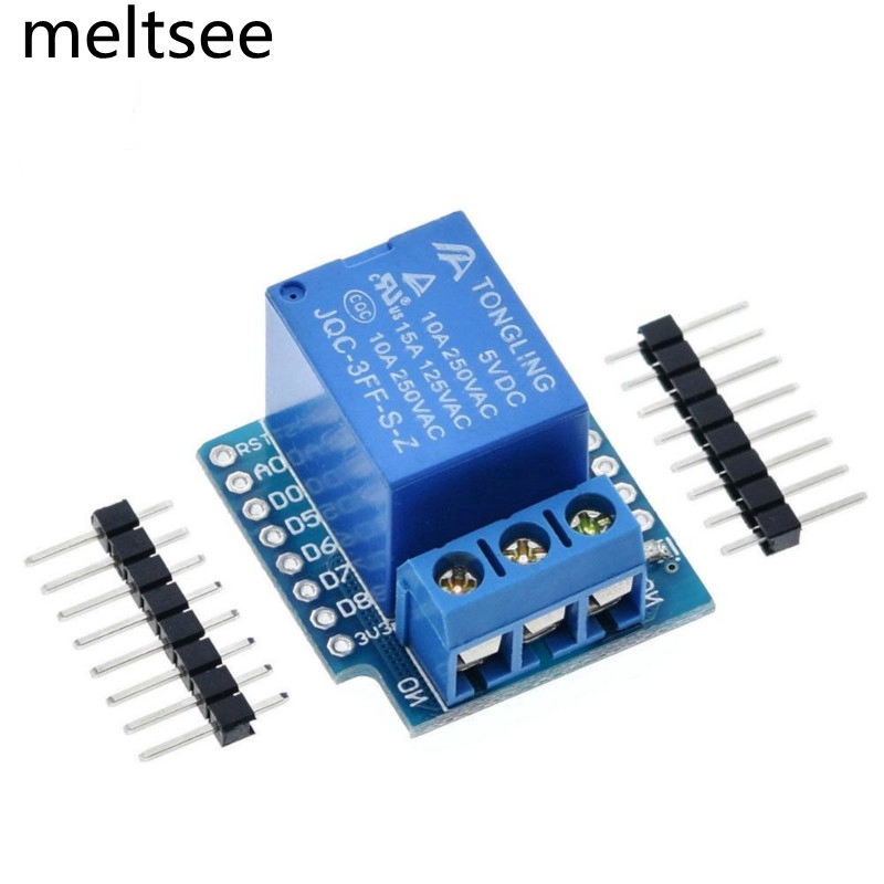 one channel wemos d1 mini relay shield wemos d 1 โมดูลรีเลย์เชื่อมต่อ esp 8266 บอร์ด 1 ช่อง  1ชุด 1 