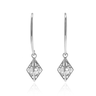 Aevari Lanna Rhombus Lantern Rhodium Earrings